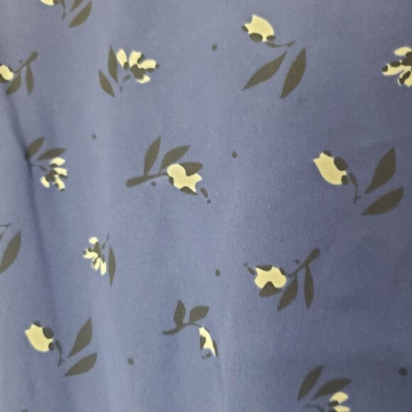 FOREVER 21 Womens Dress SZ Large Flutter Sleeve Sheath Floral Navy Elastic Waist - Picture 9 of 9